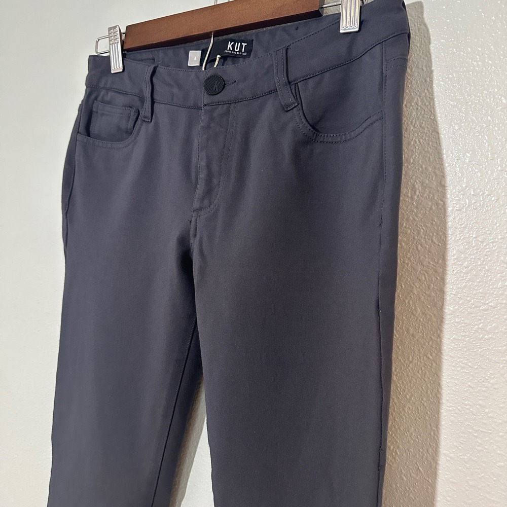 KUT from the Kloth Womens Gray Skinny Pants Stretch Ponte 5-Pocket Size 4